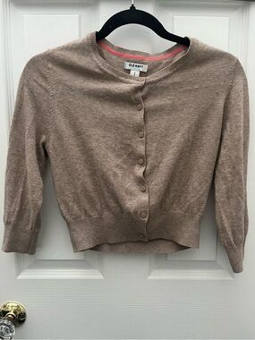 Old Navy Women's Taupe Button-Up Cardigan Sweater